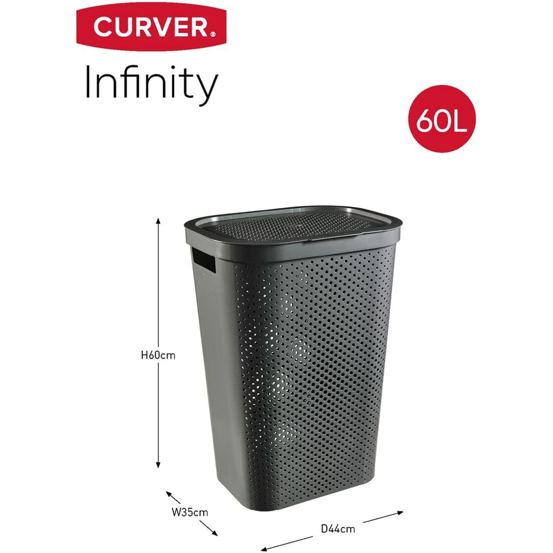 Curver Infinity coș de rufe reciclat 60L gri închis