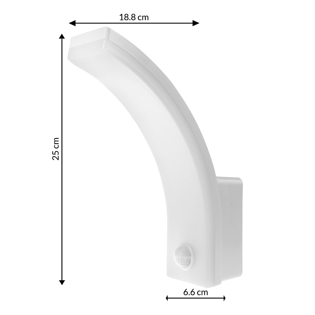 Lampă LED cu senzor de mișcare Maclean, senzor de mișcare PIR, alb, 20W, IP65, 2000lm, alb neutru (4000K) MCE512 W, 2 bucăți
