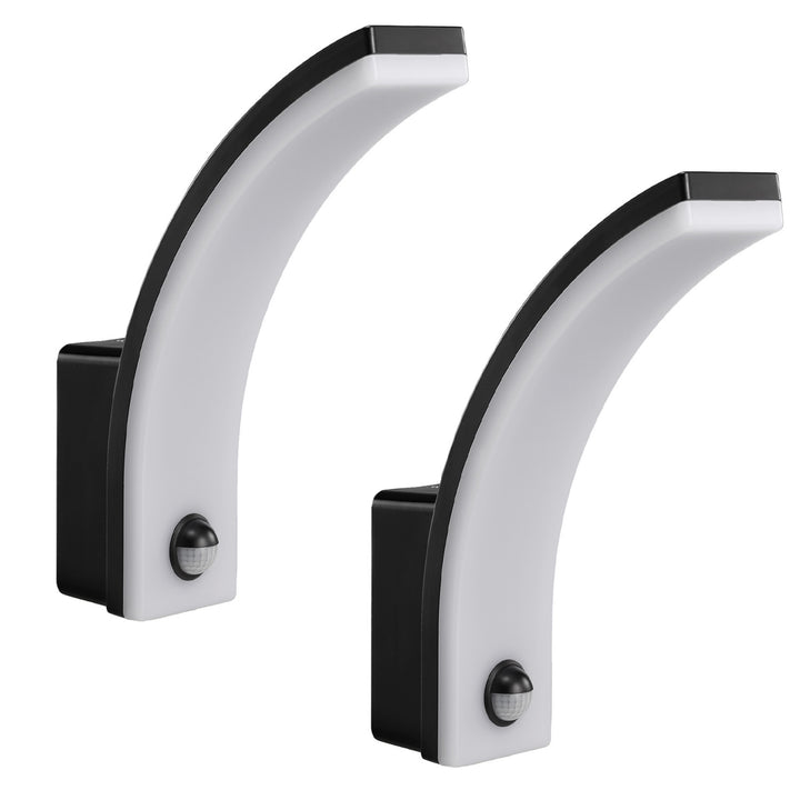 Lampă LED cu senzor de mișcare Maclean, senzor de mișcare PIR, negru, 20W, IP65, 2000lm, alb neutru (4000K) MCE512 B, 2 bucăți