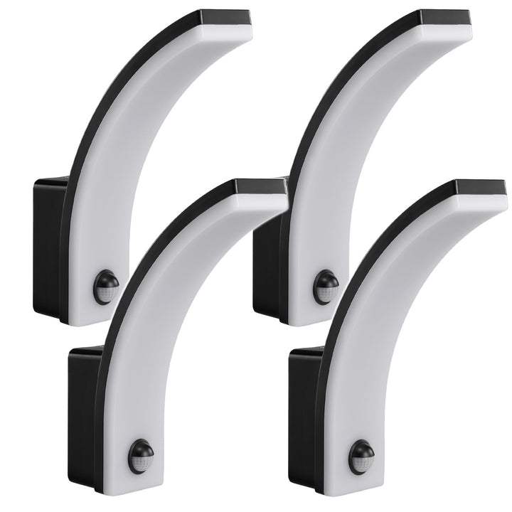Lampă LED cu senzor de mișcare Maclean, senzor de mișcare PIR, negru, 20W, IP65, 2000lm, alb neutru (4000K) MCE512 B, 4 bucăți