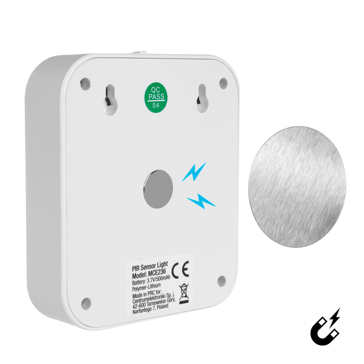 Maclean Lumină LED pentru scări, cu detector de mișcare, temp. 4000K, 3.7V/500mAh, 4 LED-uri, rază de acțiune 3-4m, MCE236, 4 bucăți
