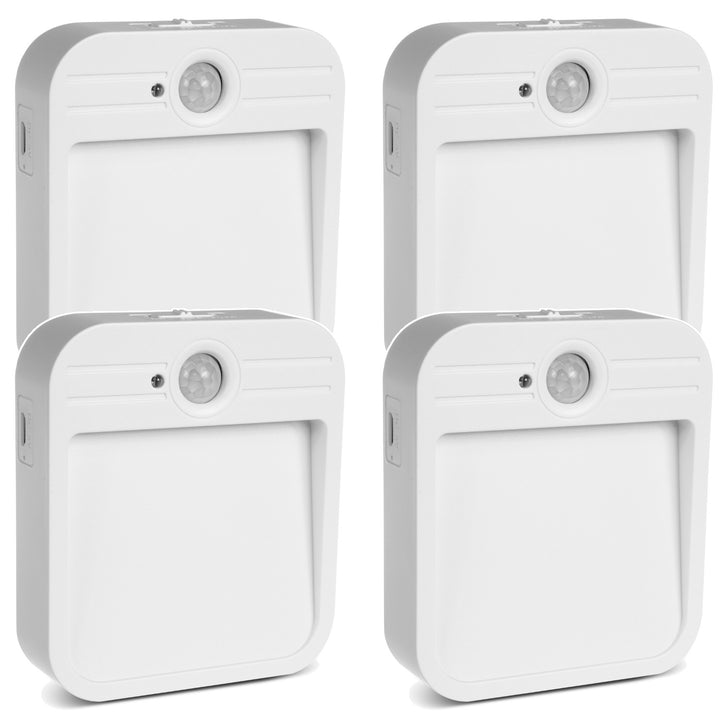 Maclean Lumină LED pentru scări, cu detector de mișcare, temp. 4000K, 3.7V/500mAh, 4 LED-uri, rază de acțiune 3-4m, MCE236, 4 bucăți