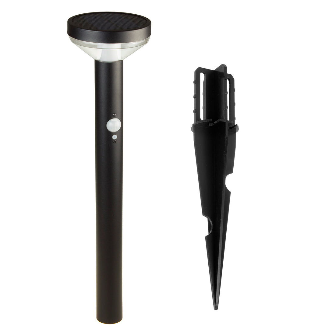 Set 6 lampi LED solare de gradina Maclean MCE465 B, cu senzor, 3 moduri, Li-ion 18650, IP44, 3.7V, 1200 mAh, negru