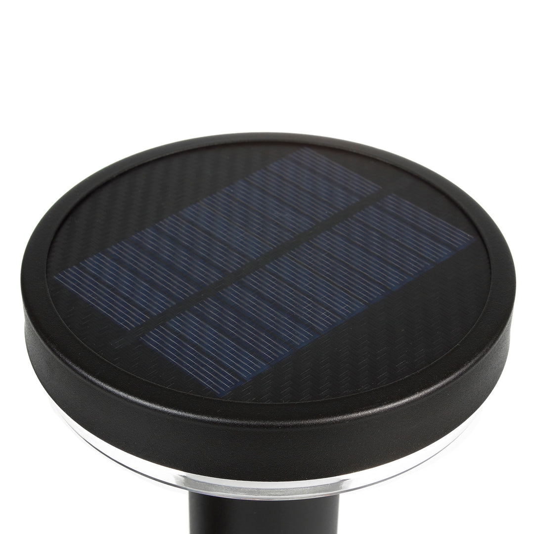 Set 6 lampi LED solare de gradina Maclean MCE465 B, cu senzor, 3 moduri, Li-ion 18650, IP44, 3.7V, 1200 mAh, negru