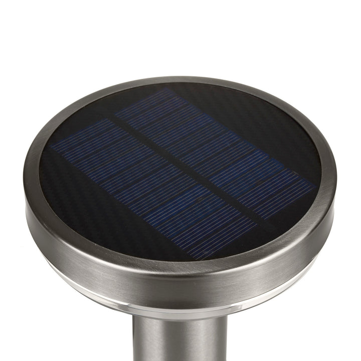 Maclean Solar LED Light, cu senzor, 3 moduri, plug-in, Li-ion 18650, IP44, 3.7V, 1200 mAh, crom mat, MCE465 C/M, 8 bucăți