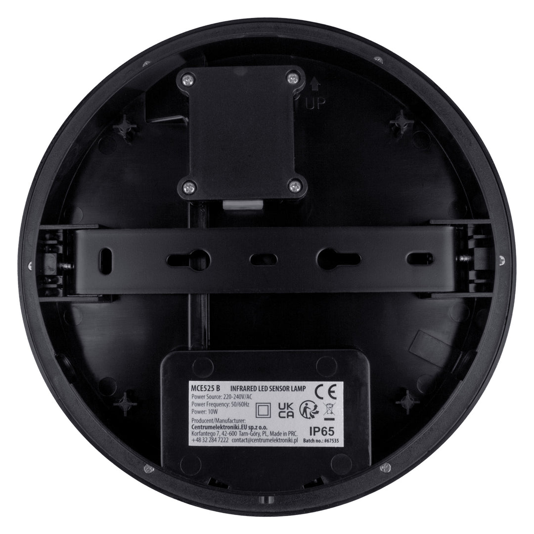 Lampa LED Maclean cu senzor de mișcare, senzor PIR, negru, 10 W, IP65, 1000 lm, culoare neutră, MCE525 B