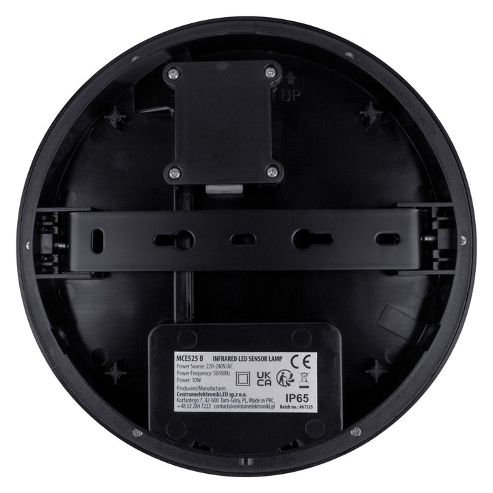 Lampa LED Maclean cu senzor de mișcare, senzor PIR, negru, 10 W, IP65, 1000 lm, culoare neutră, MCE525 B
