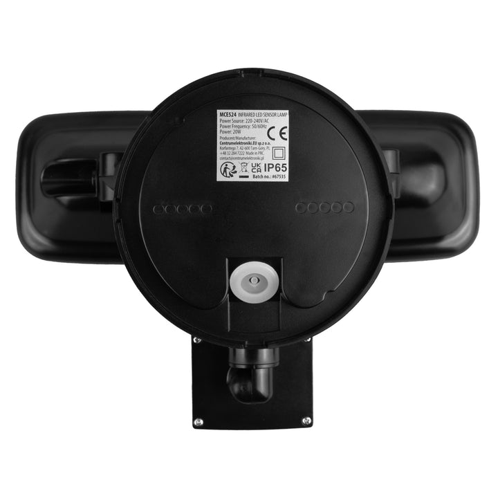 Lampă de perete LED Maclean, cu senzor PIR, 20 W, 1500 lm, IP65, alb neutru 4000 K, negru, MCE524 B