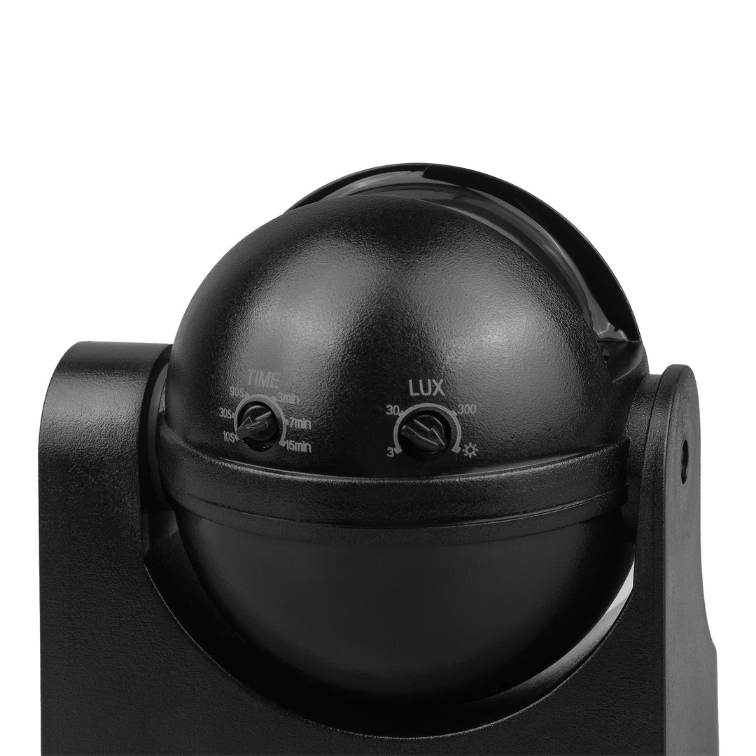 Senzor de mișcare Maclean PIR, infraroșu, IP44, negru cu capac negru, rază de acțiune 12 m, sarcină maximă 300/1200 W, MCE358 B/B
