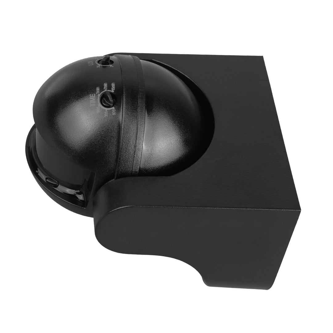 Senzor de mișcare Maclean PIR, infraroșu, IP44, negru cu capac negru, rază de acțiune 12 m, sarcină maximă 300/1200 W, MCE358 B/B