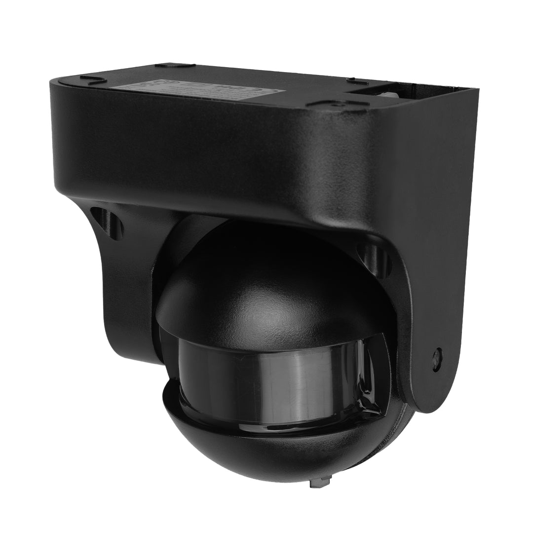 Senzor de mișcare Maclean PIR, infraroșu, IP44, negru cu capac negru, rază de acțiune 12 m, sarcină maximă 300/1200 W, MCE358 B/B