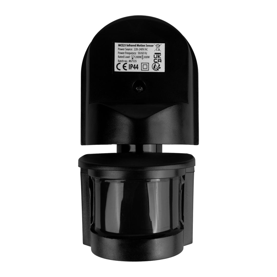 Senzor de mișcare și crepuscular Maclean pentru montare pe perete, 180°, max. 1200 W, negru cu capac negru, MCE25 B/B