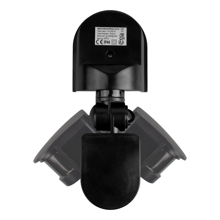 Senzor de mișcare și crepuscular Maclean pentru montare pe perete, 180°, max. 1200 W, negru cu capac negru, MCE25 B/B