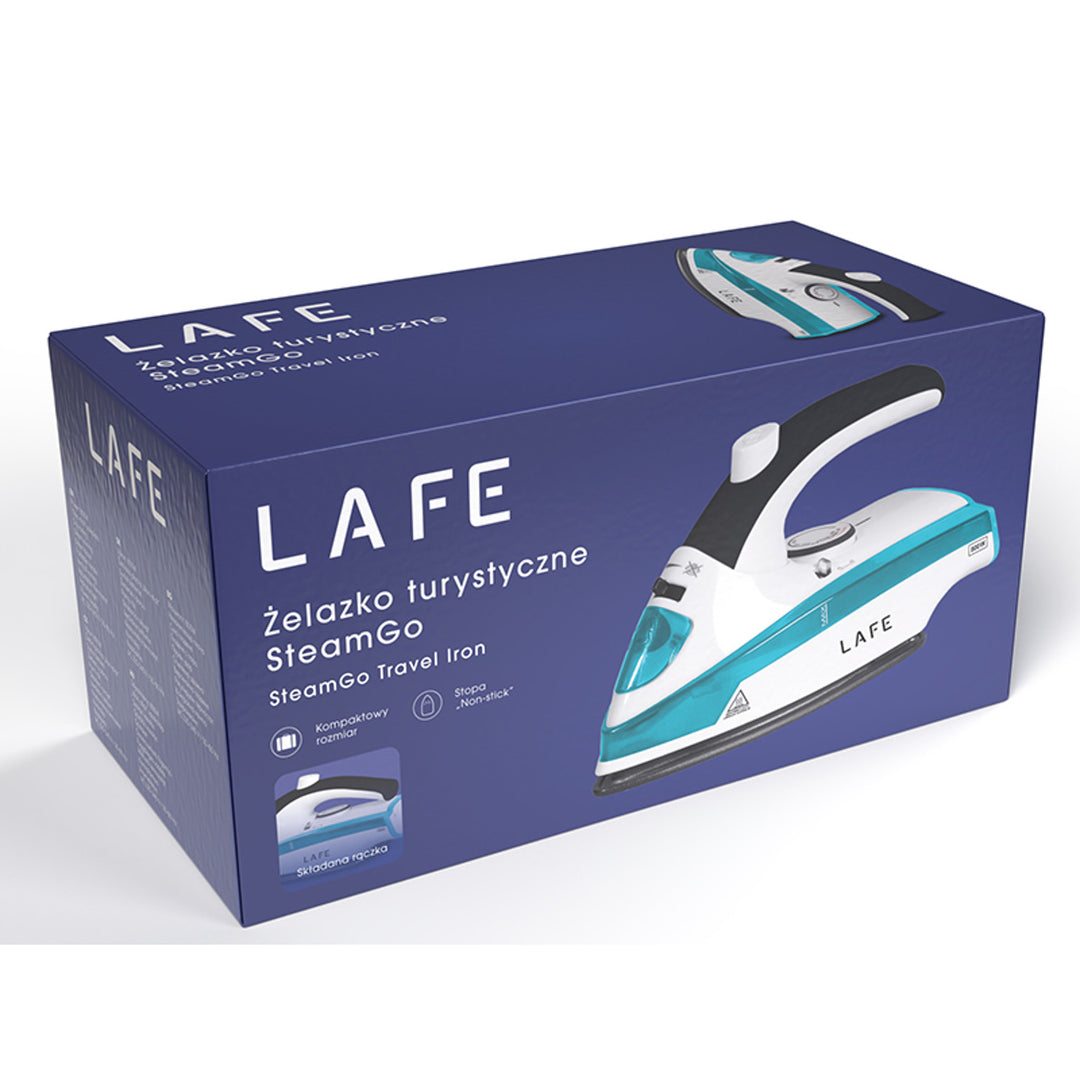 Fier de călcat turistic Lafe, abur, 800W, talpă antiaderentă Teflon, SteamGo