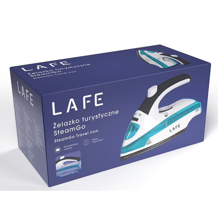 Fier de călcat turistic Lafe, abur, 800W, talpă antiaderentă Teflon, SteamGo