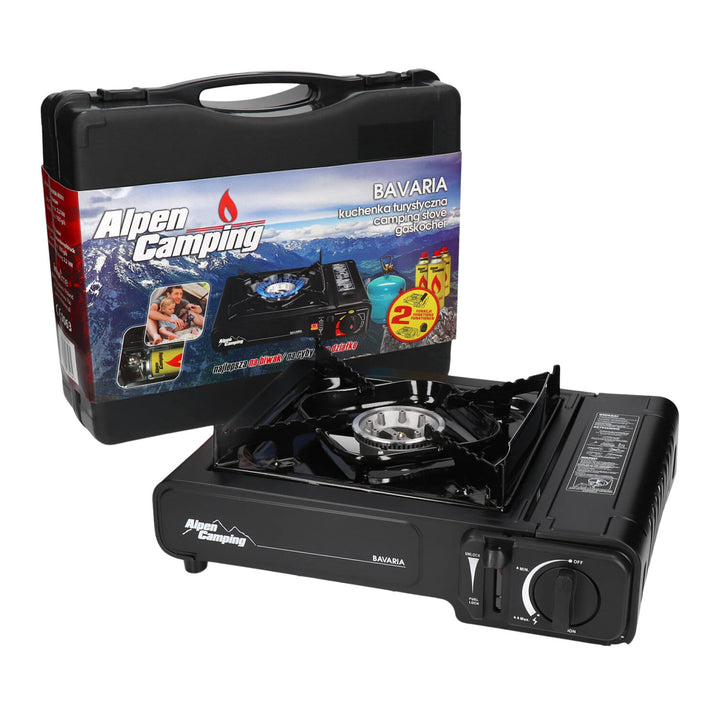 Aragaz de camping Alpen Camping, putere: 2.0 kW, consum de gaz 146g/h, tip de gaz - butan, BAVARIA