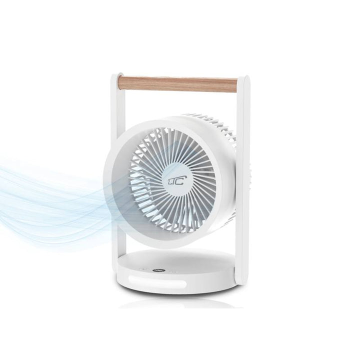 Ventilator de birou wireless LTC, lumină de noapte și afișaj LED, 5 niveluri de viteză, baterie de 3600 mAh, LXWB17