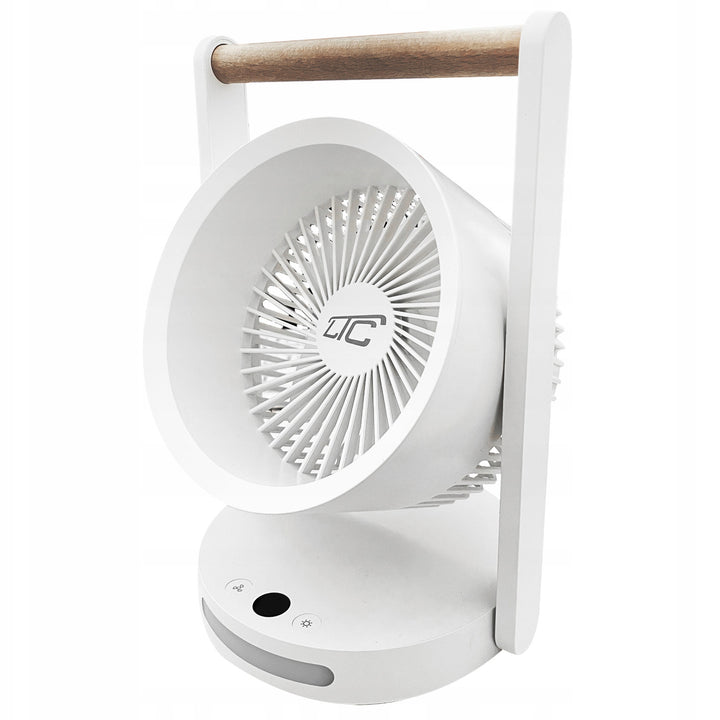 Ventilator de birou wireless LTC, lumină de noapte și afișaj LED, 5 niveluri de viteză, baterie de 3600 mAh, LXWB17