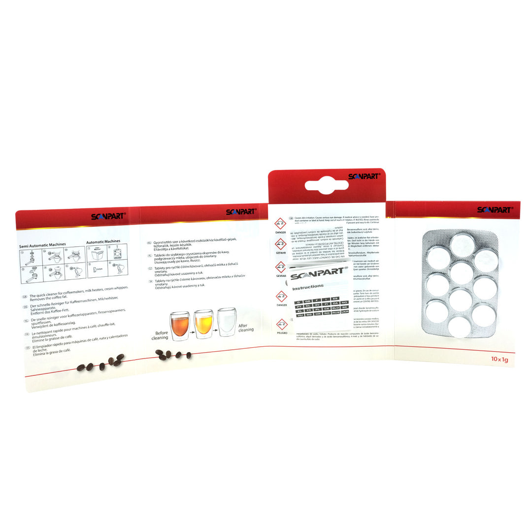 Tablete pentru curățarea mașinii de cafea, 10 bucăți, universal, Scanpart, 2 pachete