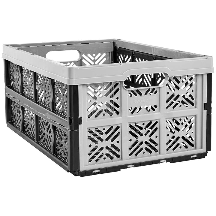 Keeeper coș pliabil din plastic, 32L, gri-negru