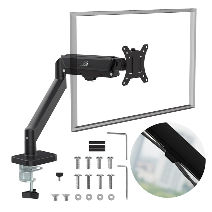 Suport monitor Maclean, arc cu gaz, 17"-32", 2-10kg, negru, MC-133