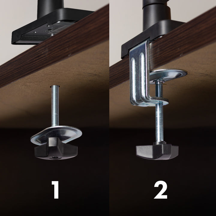 Suport pentru 2 monitoare Maclean, arc cu gaz, 17"-32", 2-10kg, negru, MC-134