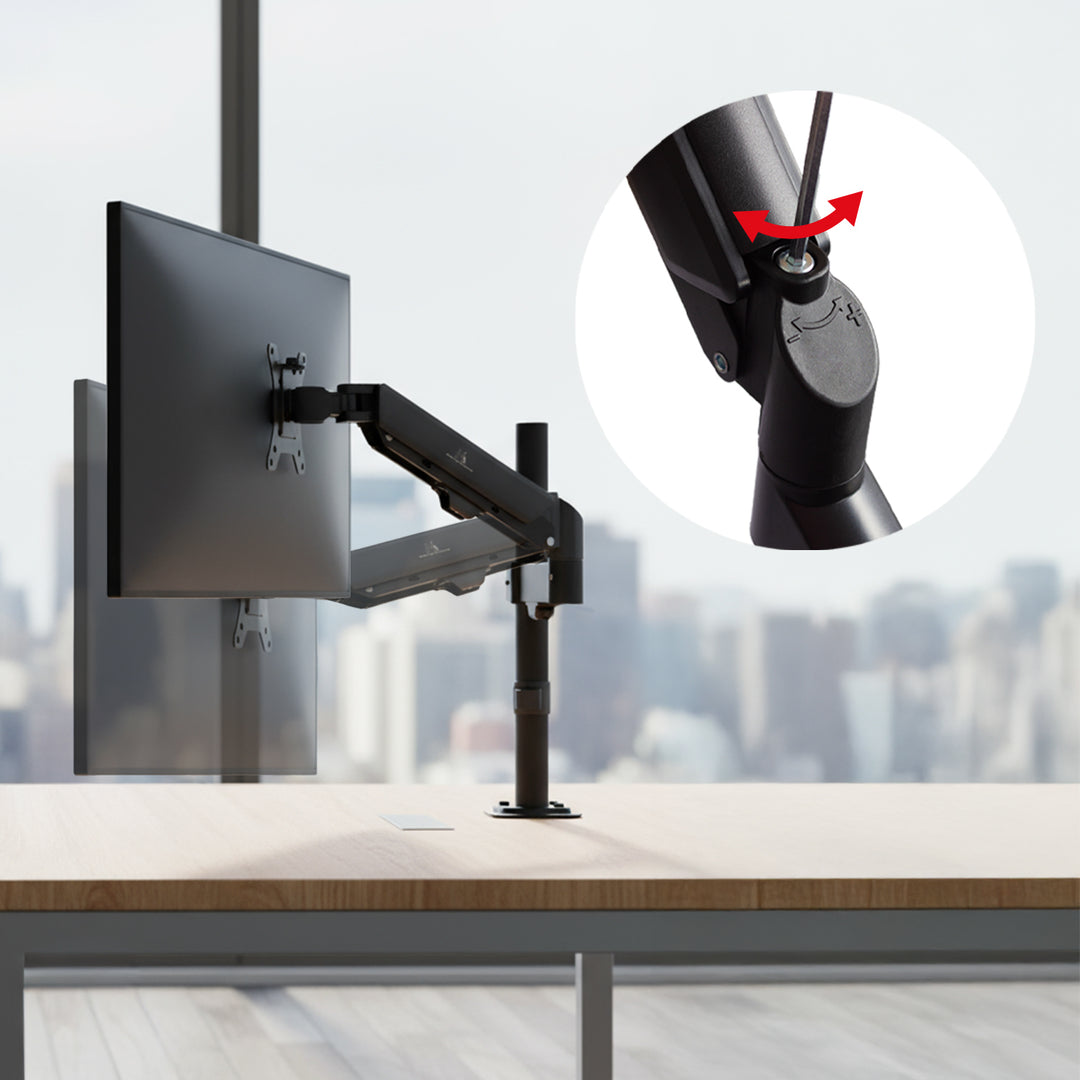 Suport monitor Maclean, arc cu gaz, 17"-32", 2-10kg, negru, MC-135