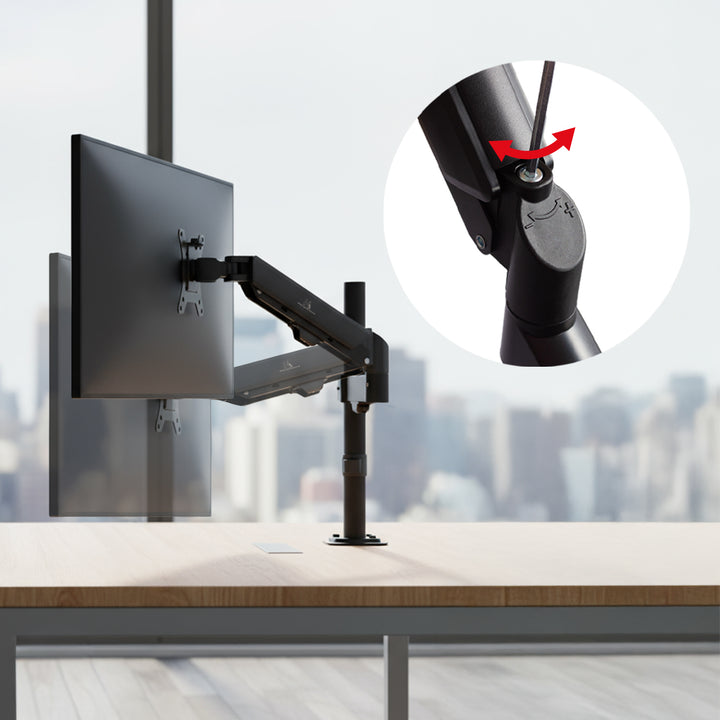 Suport monitor Maclean, arc cu gaz, 17"-32", 2-10kg, negru, MC-135