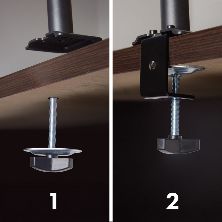 Suport pentru 3 monitoare Maclean, arc cu gaz, 17"-27", 2-8kg, negru, MC-137