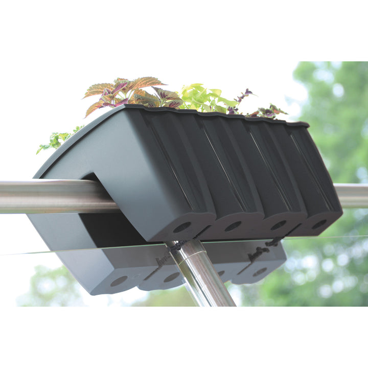 Ghiveci pentru balcoane DCRO600 - Antracit, capacitate 18L, 2 bucăți