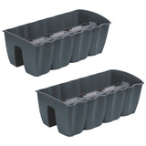 Ghiveci pentru balcoane DCRO600 - Antracit, capacitate 18L, 2 bucăți