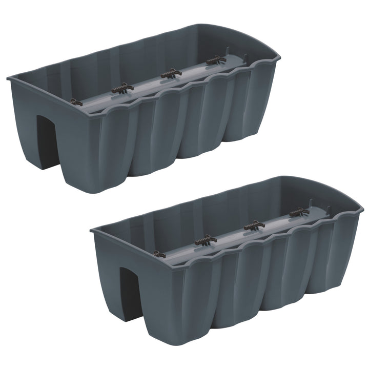 Ghiveci pentru balcoane DCRO600 - Antracit, capacitate 18L, 2 bucăți