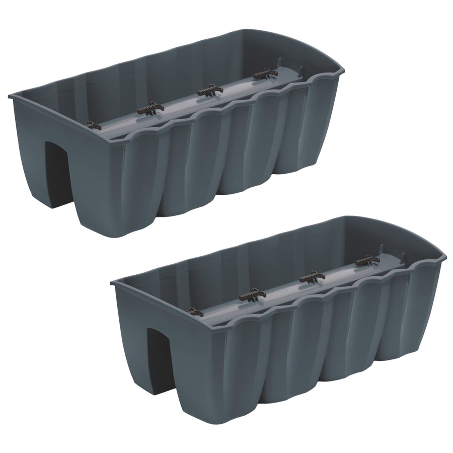 Ghiveci pentru balcoane DCRO600 - Antracit, capacitate 18L, 2 bucăți