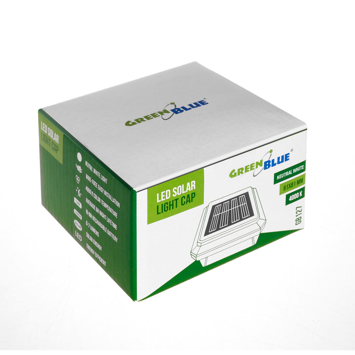 GreenBlue LED lampă de stâlp solar, 80x80mm, baldachin plic, GB127, 4 bucăți