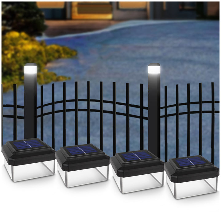 GreenBlue Solar LED stâlp de lumină, 100x100mm, copertină plic, GB128, 4 bucăți