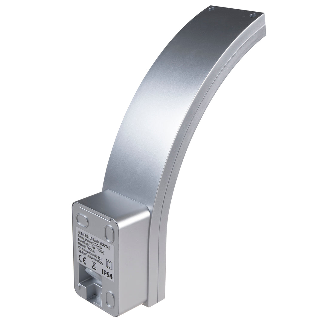 Lampă LED cu senzor de mișcare Maclean, senzor de mișcare PIR, argintiu, 10W, IP54, 750lm, alb neutru (4000K) MCE244 S, 2 bucăți