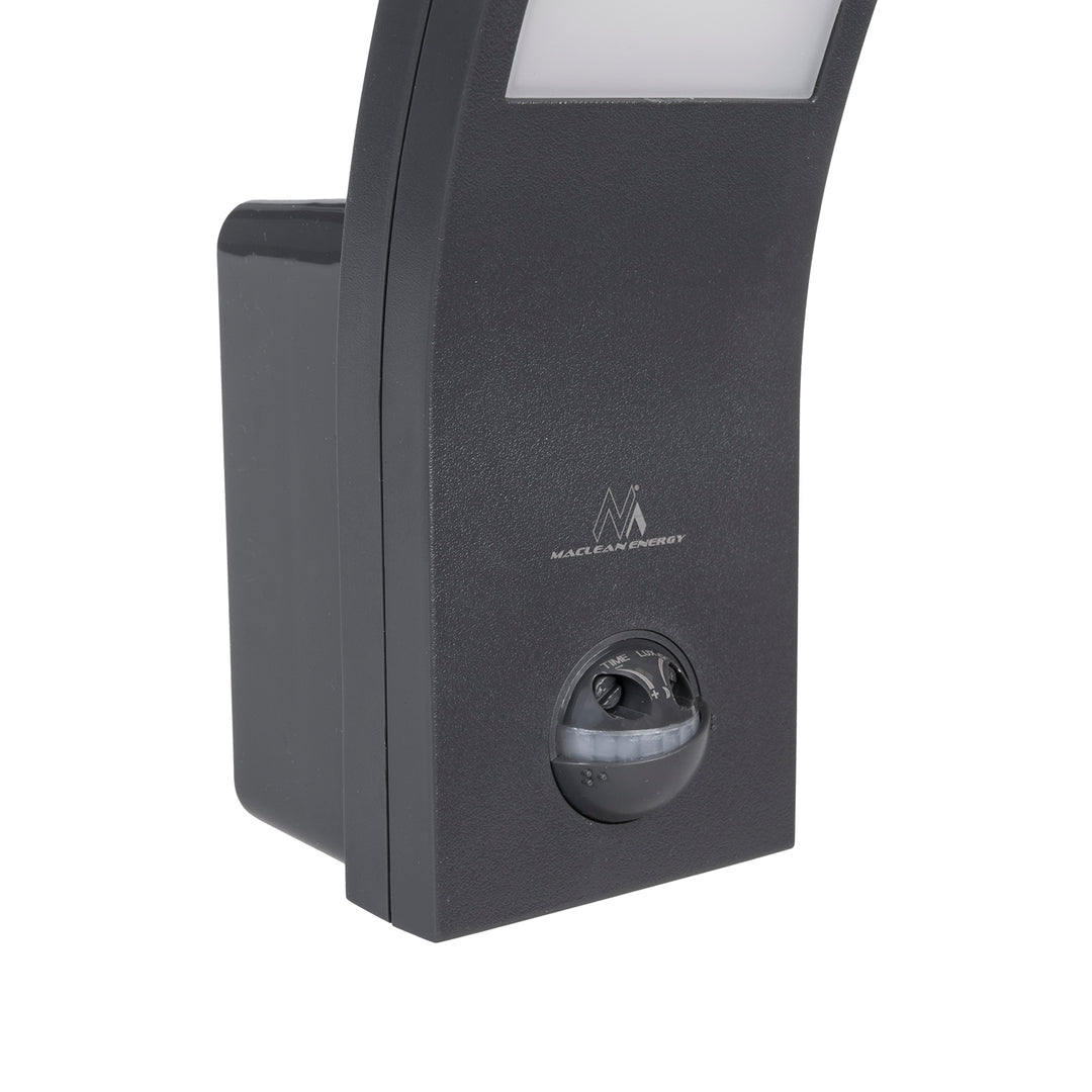 Lampă LED cu senzor de mișcare Maclean, senzor de mișcare PIR, gri, 10W, IP54, 750lm, alb neutru (4000K) MCE244 GR, 2 bucăți