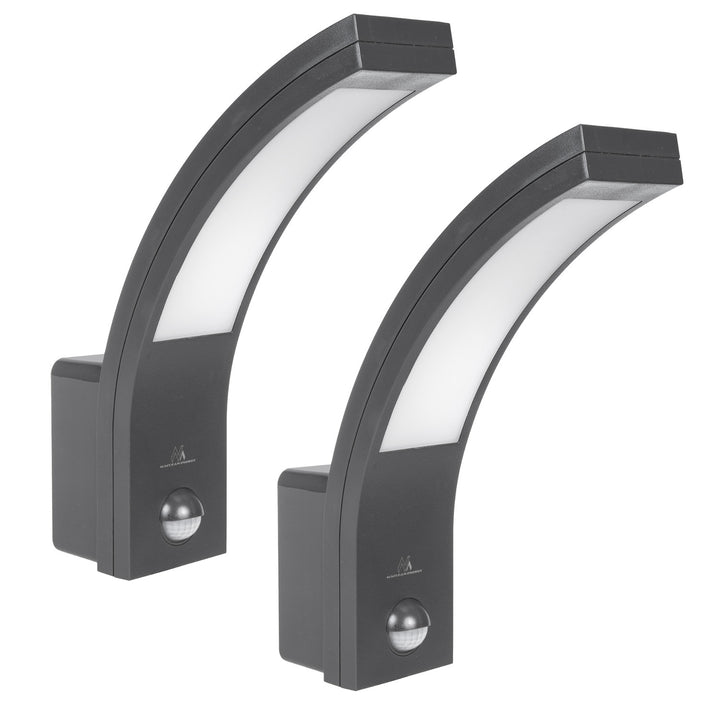 Lampă LED cu senzor de mișcare Maclean, senzor de mișcare PIR, gri, 10W, IP54, 750lm, alb neutru (4000K) MCE244 GR, 2 bucăți