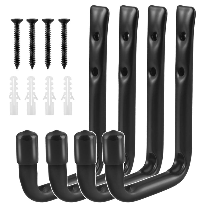 Set de 4 suporturi de perete Maclean, pentru anvelope, roți, scară, bicicletă, oțel, sarcină max. 22 kg/ suport, MC-489