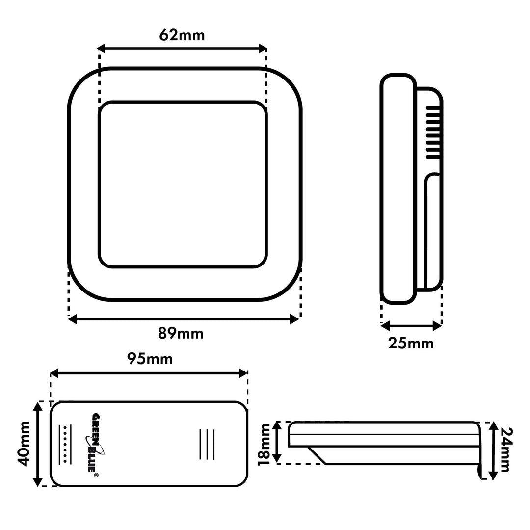 Stație meteorologică wireless GreenBlue, temperatură + umiditate IN/OUT, ceas + alarmă + dată, °C / °F selectabil, rază de acțiune de până la 60 m, GB169
