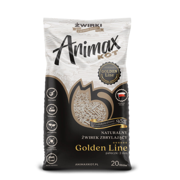 Litieră, Animax Golden line 3mm, role mici, sac 20L