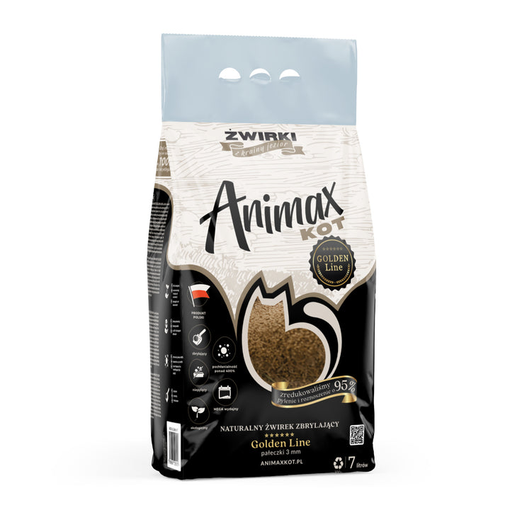 Litieră, Animax Golden line 3mm, role mici, sac 7L