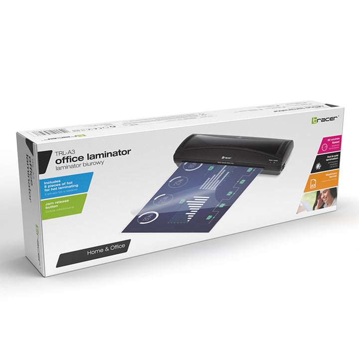 Laminator Tracer, la cald și la rece, format A3, 5 foi de film, TRL-A3