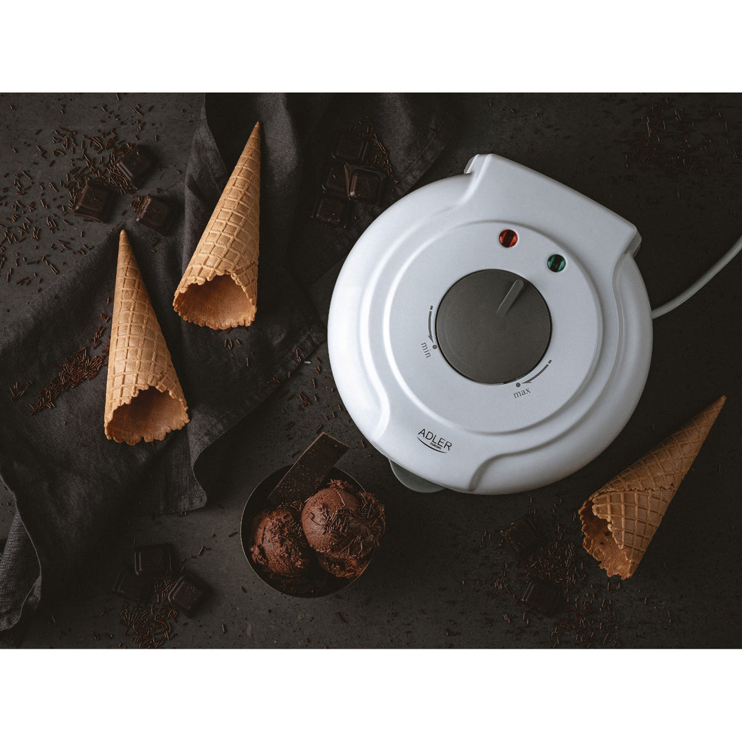 Producator de napolitane Adler, temperatura reglabila continuu, 1500W, alb, AD 3038