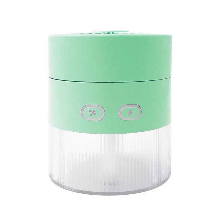 Ventilator de birou cu umidificare a aerului. Capacitate 350ml. Ceață de 40ml/h. Sursă de alimentare USB-C.