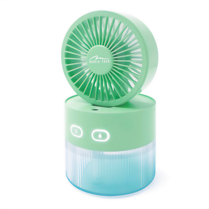 Ventilator de birou cu umidificare a aerului. Capacitate 350ml. Ceață de 40ml/h. Sursă de alimentare USB-C.