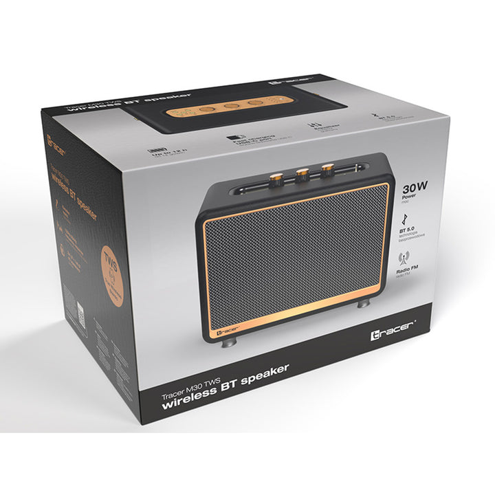 Difuzor portabil Tracer, Bluetooth, radio FM, 30W, negru, M30