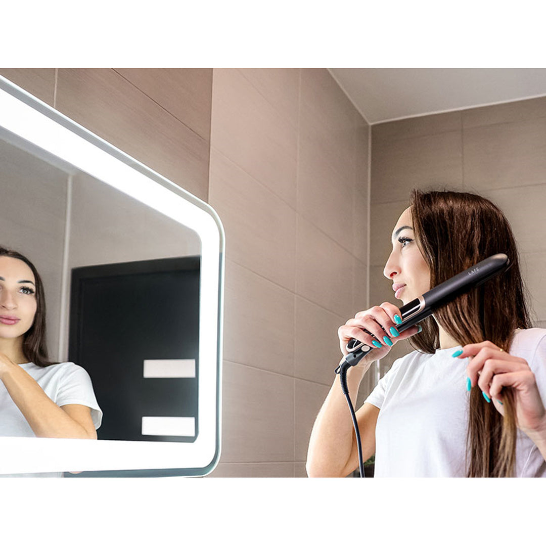 Placa de îndreptat LAFE cu temperatură controlată, 35W, acoperire ceramică, Placa de îndreptat Sleek & Shine