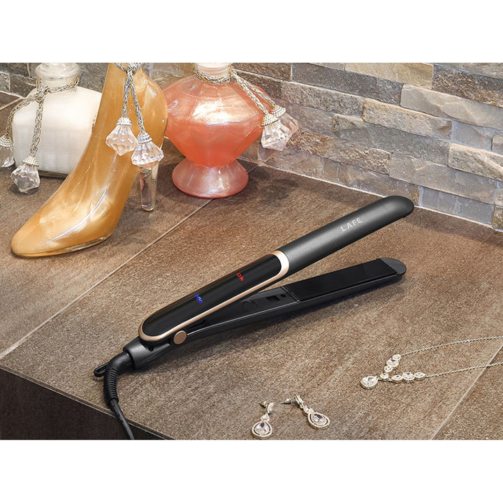 Placa de îndreptat LAFE cu temperatură controlată, 35W, acoperire ceramică, Placa de îndreptat Sleek & Shine