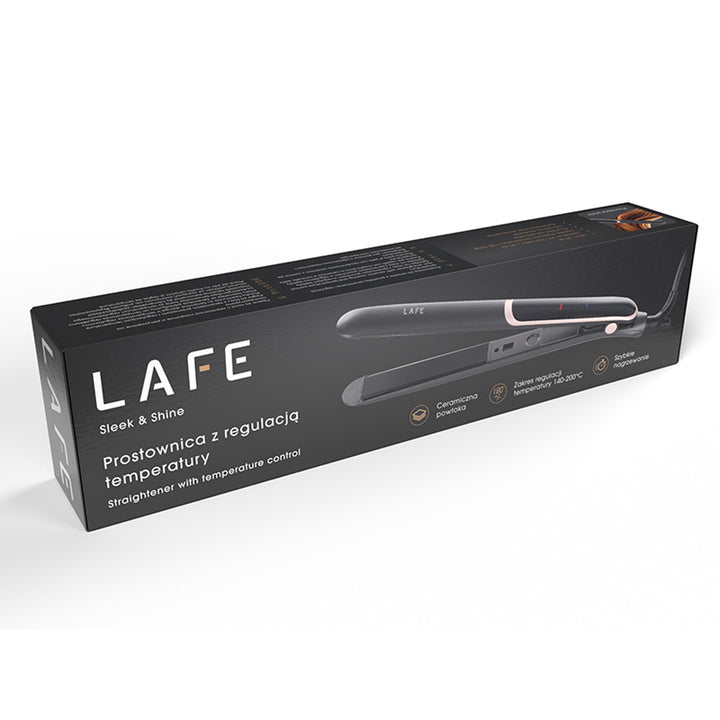 Placa de îndreptat LAFE cu temperatură controlată, 35W, acoperire ceramică, Placa de îndreptat Sleek & Shine